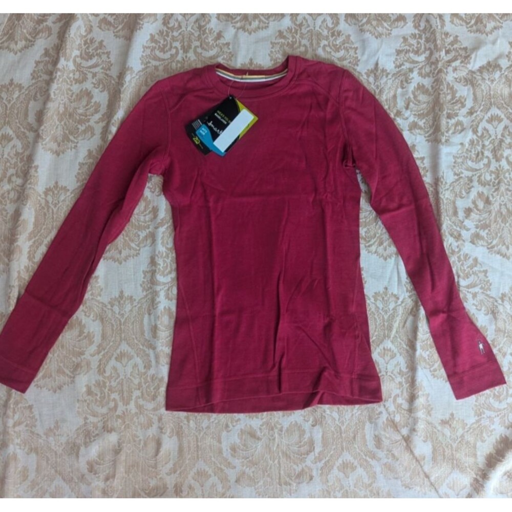 Smartwool 100% Merino Wool 250 Base Layer Crew Shirt Long Sleeve S Pink Magenta